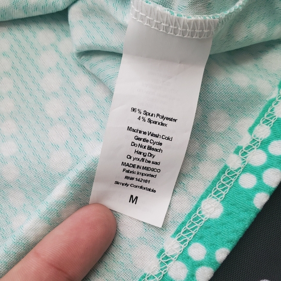 4/$25 LuLaRoe Cassie Skirt Teal & White Chevron M - Picture 3 of 7